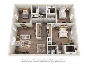 3 Bedroom, 2.5 Bathroom 01-110 floor plan